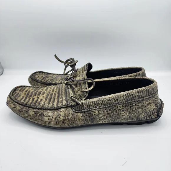 Prada Men's Textured Tan Loafers